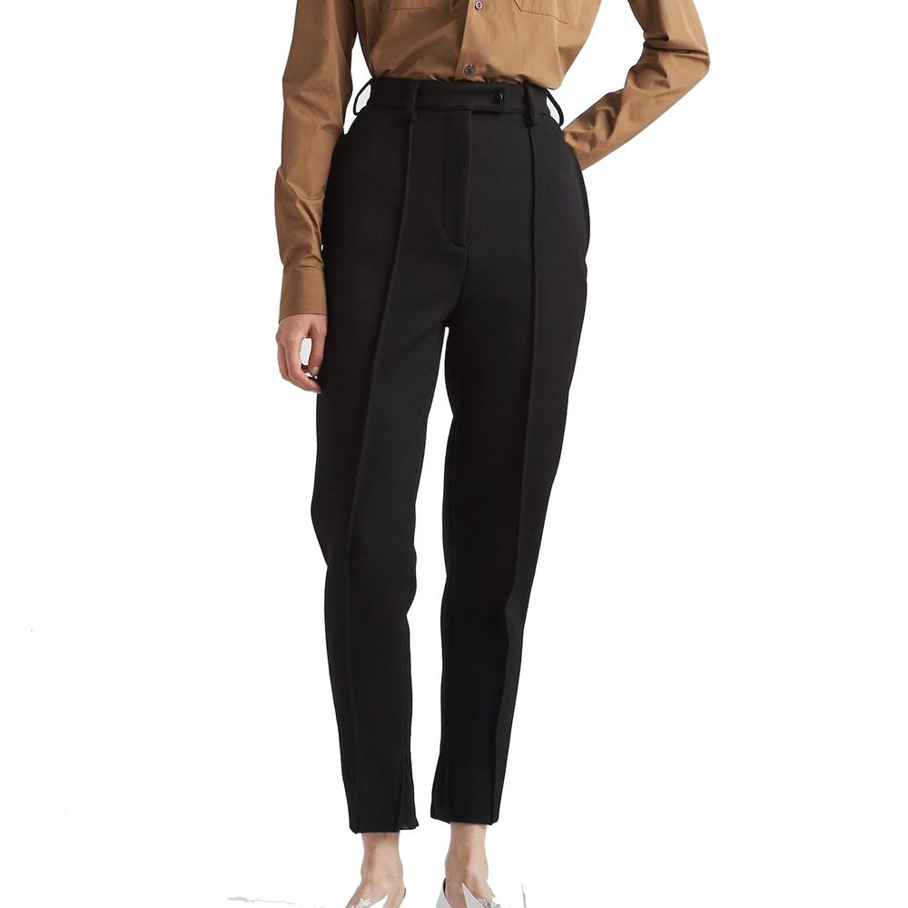 Prada Black Virgin Wool Casual Pants