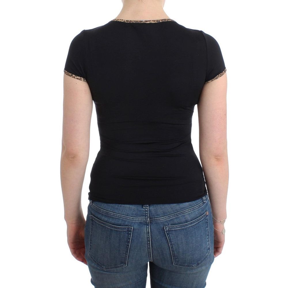 Roberto Cavalli Black Elastane Top