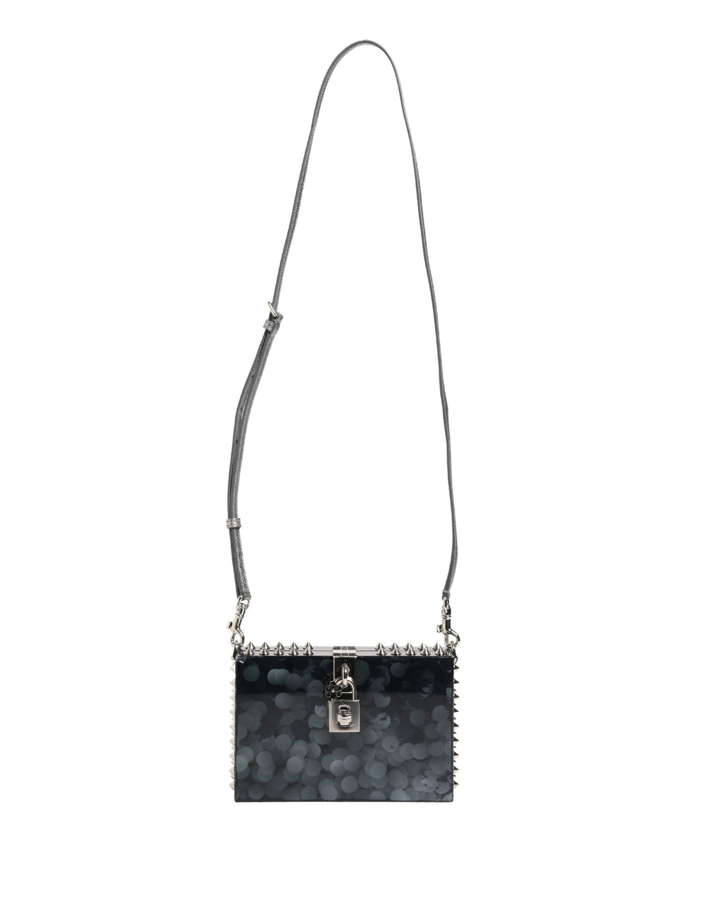 Dolce & Gabbana Black Acrylic Plexiglass Studded DOLCE BOX Clutch Bag