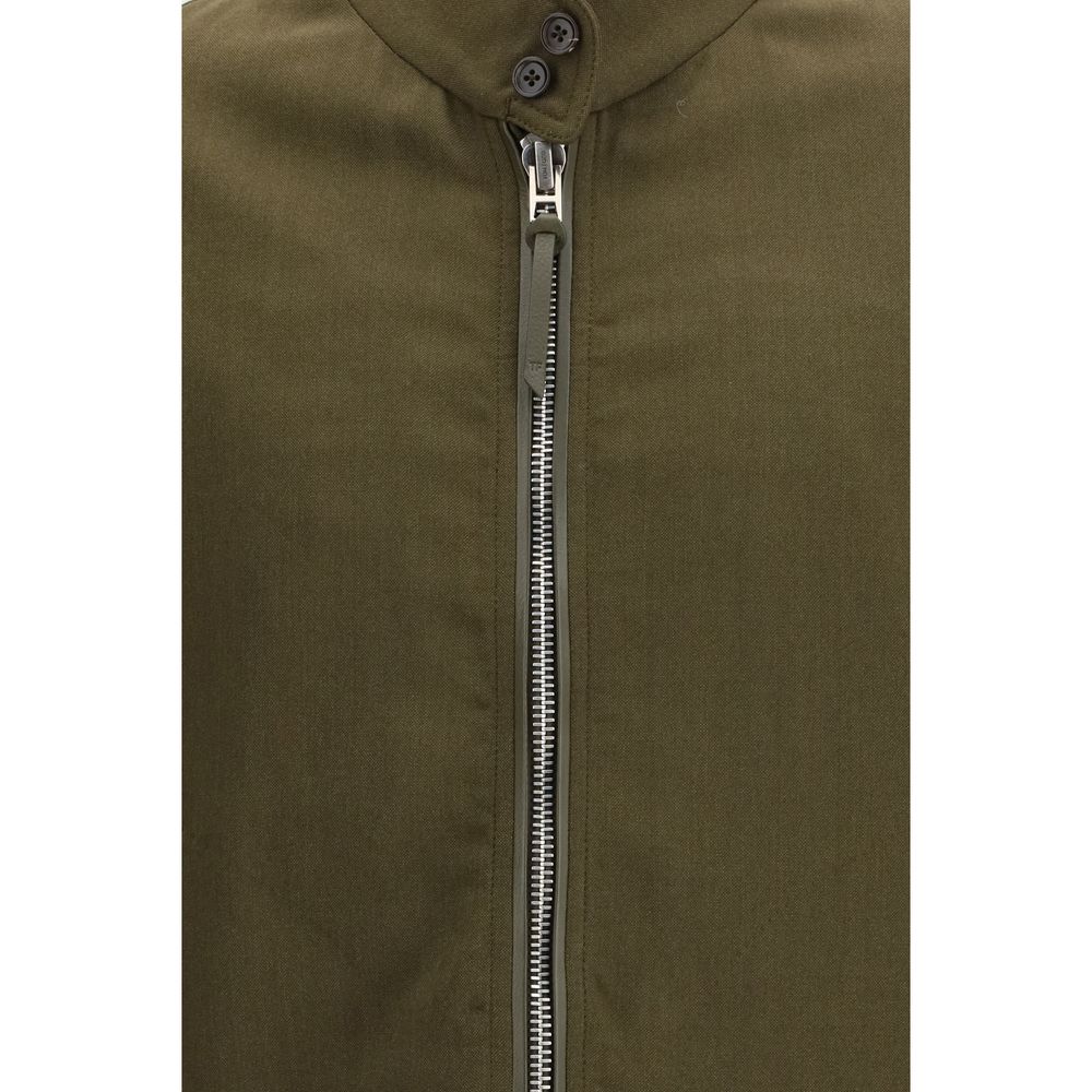 Tom Ford Bicolor Fleece Wool Biker Jacket