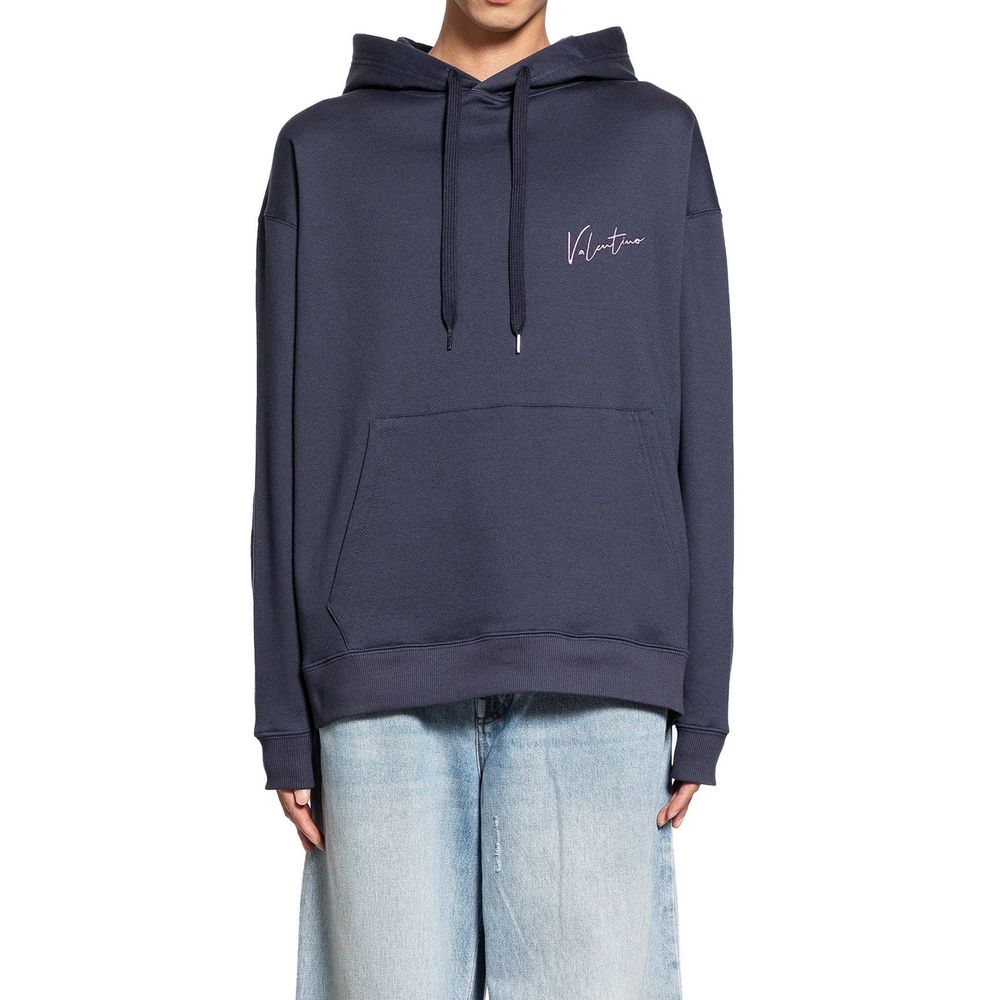 Valentino Blue Cotton Sweatshirt