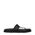 Versace Black Fabric Flip-Flop Sandals