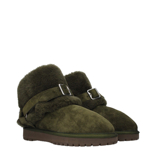 Burberry Green Leather Ankle Boots