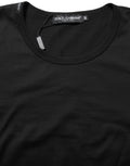 Dolce & Gabbana Black Cotton Round Neck Short Sleeves T-Shirt