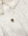 Dolce & Gabbana White Ruffled Sheer Silk Buttoned Blouse Top