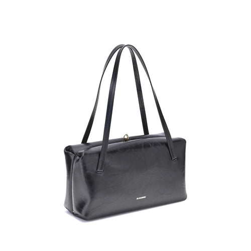 Jil Sander Black Calf Leather Bos Taurus Shoulder Bag