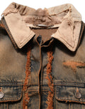 Dolce & Gabbana Multicolor Raw Cut Panelled Denim Men Jacket