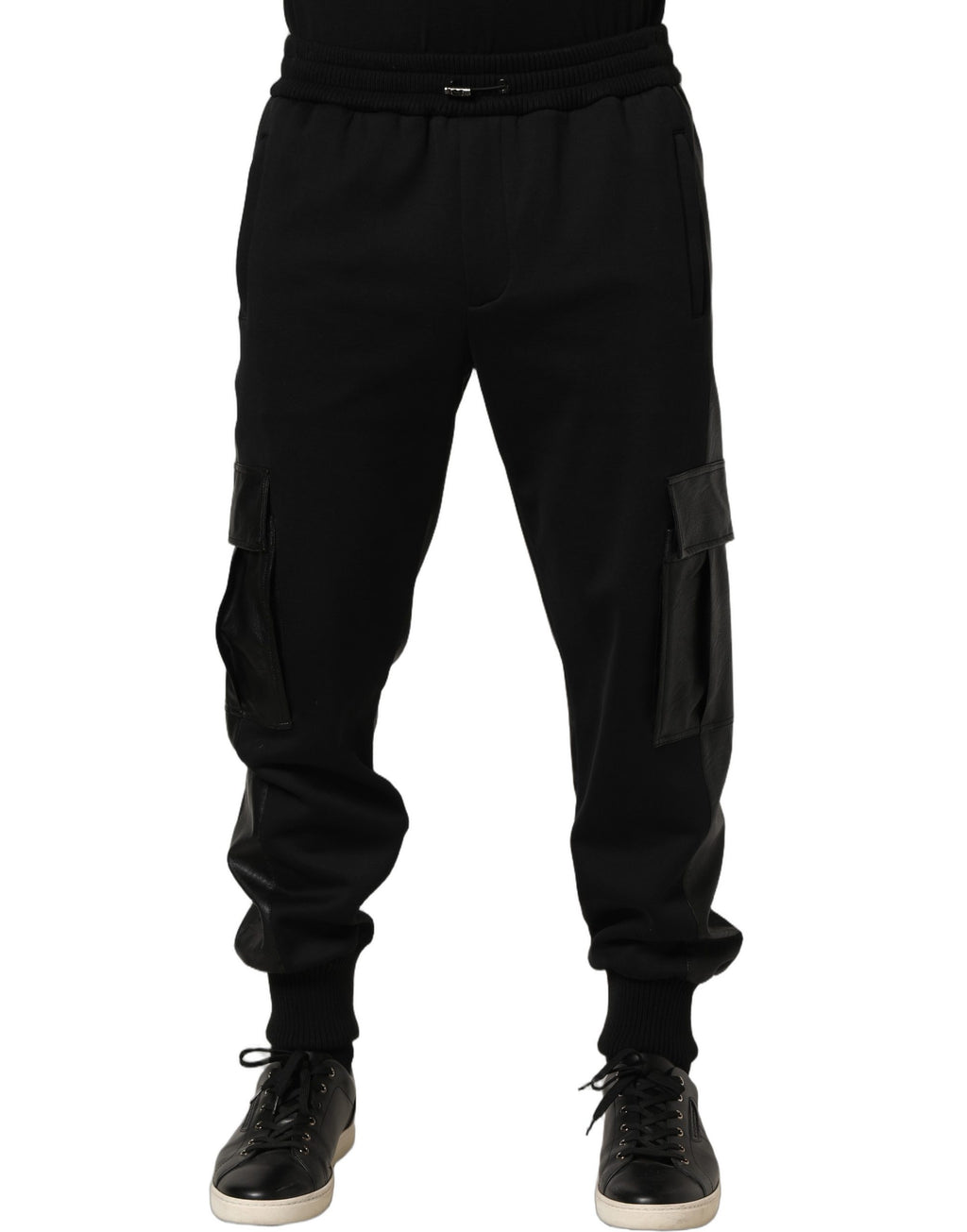 Dolce & Gabbana Black Mid Waist Cargo Jogger Sweatpants Pants