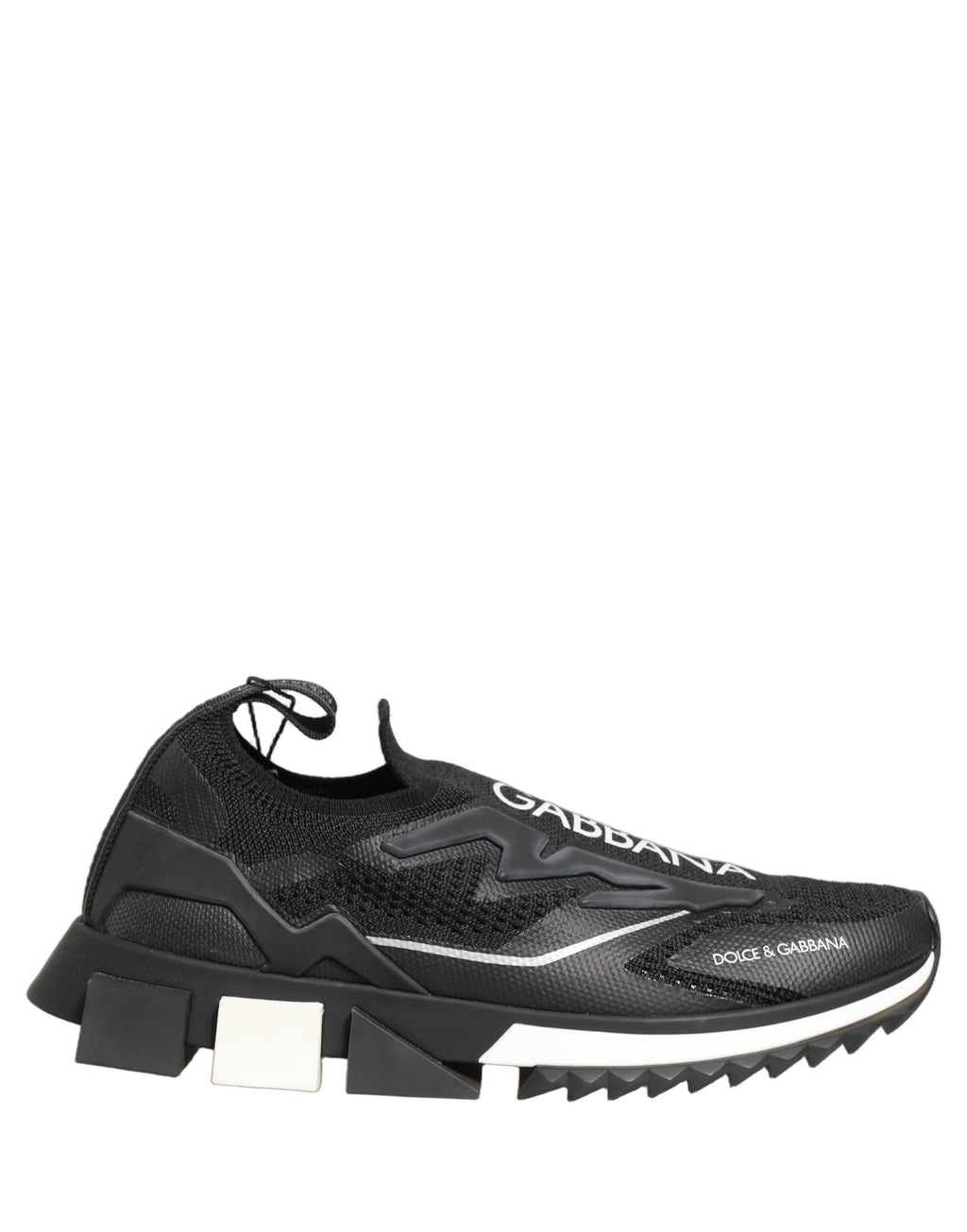 Dolce & Gabbana Black White Sorrento Slip-On Logo Sneakers Shoes