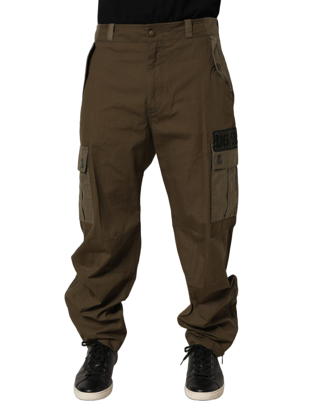 Dolce & Gabbana Brown Mid Waist Straight Cargo Trouser Pants