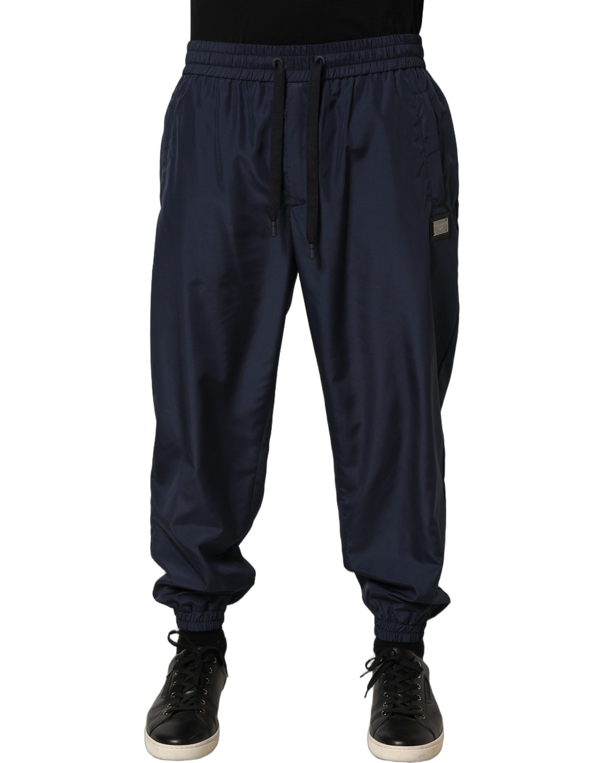 Dolce & Gabbana Dark Blue Polyester Jogger Sweatpants Pants