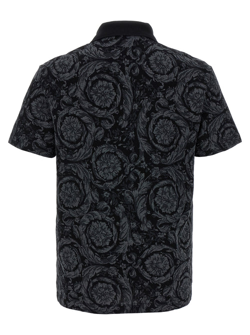 Versace Gray Cotton Polo Shirt
