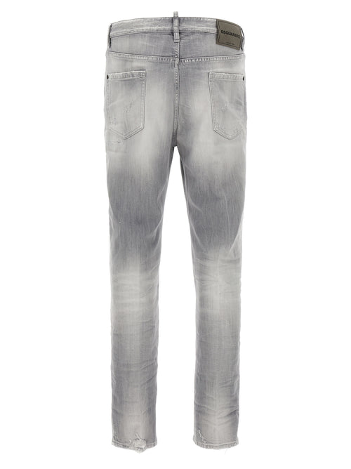 Dsquared² Gray Cotton Straight-Leg Jeans