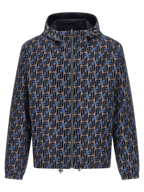Fendi Blue Polyester Shell Jacket