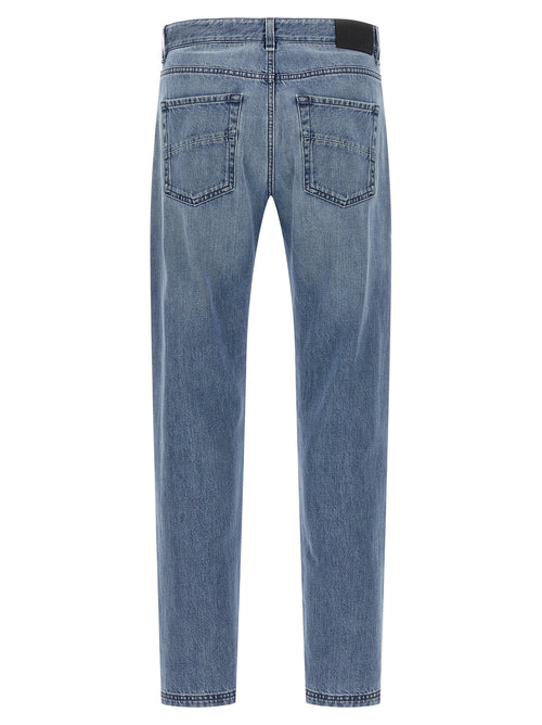 Fendi Blue Cotton Straight-Leg Jeans