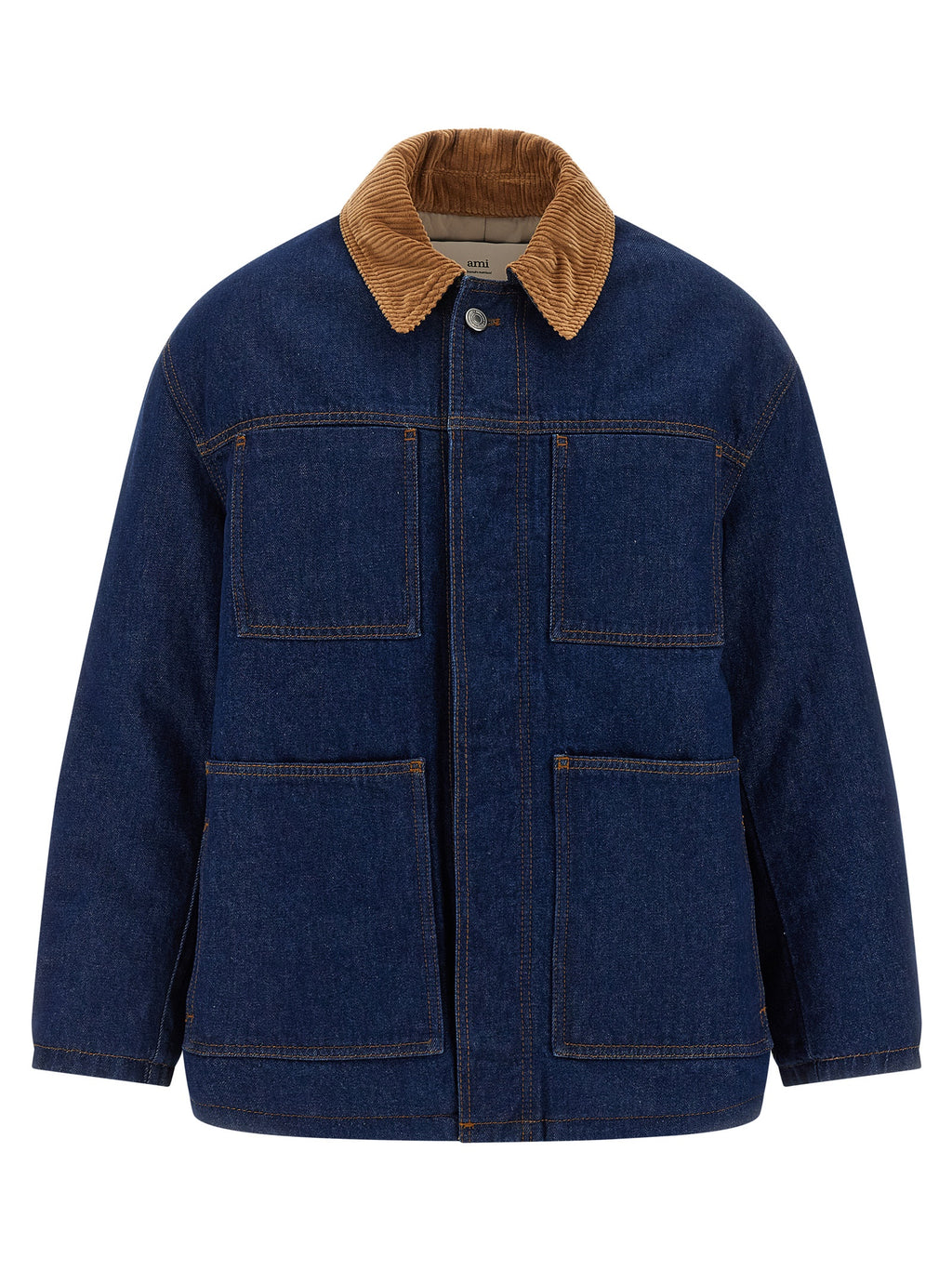 Ami Paris Blue Cotton Denim Jacket