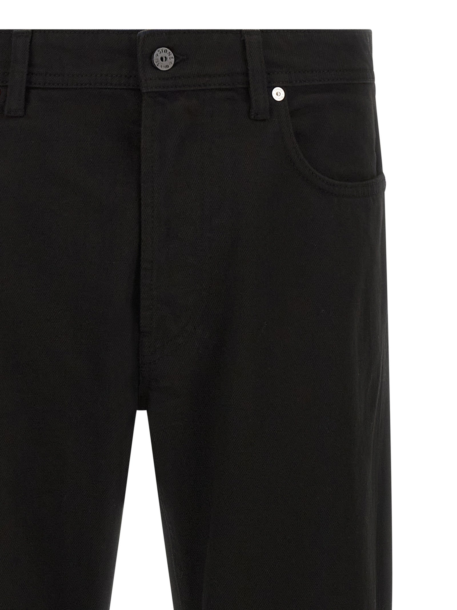 Stone Island Black Cotton Straight-Leg Jeans