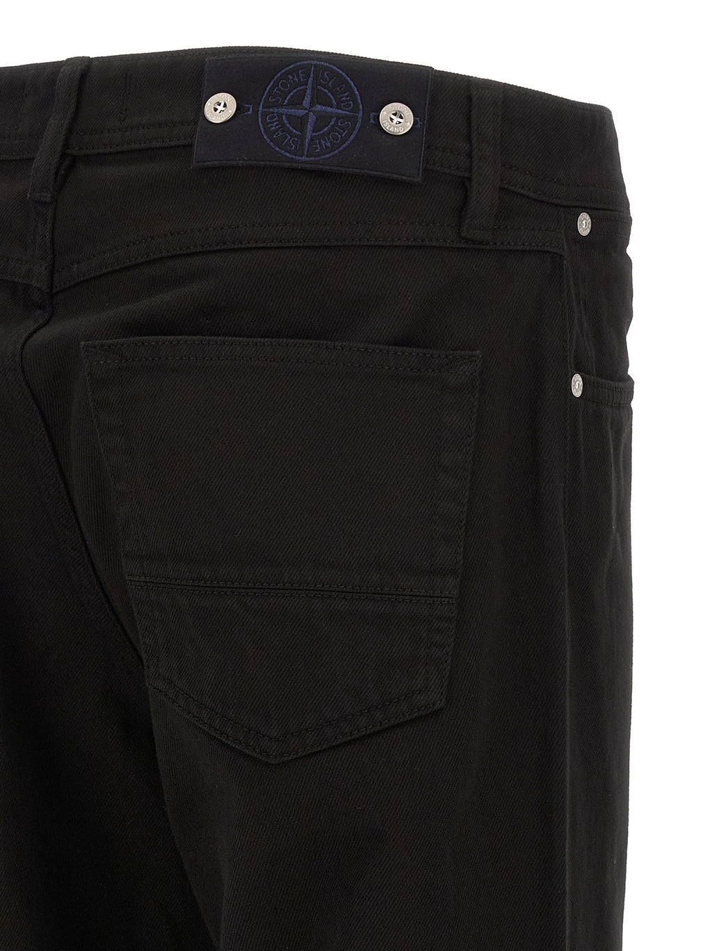 Stone Island Black Cotton Straight-Leg Jeans