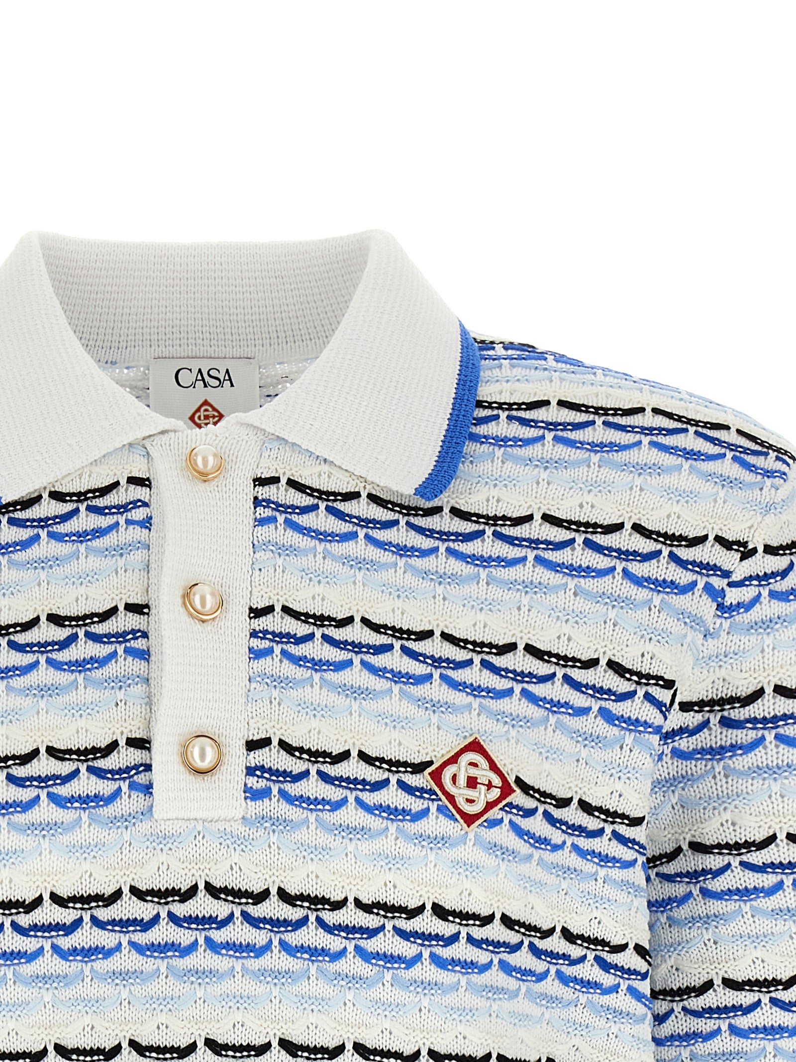 Casablanca Blue Cotton Polo Shirt