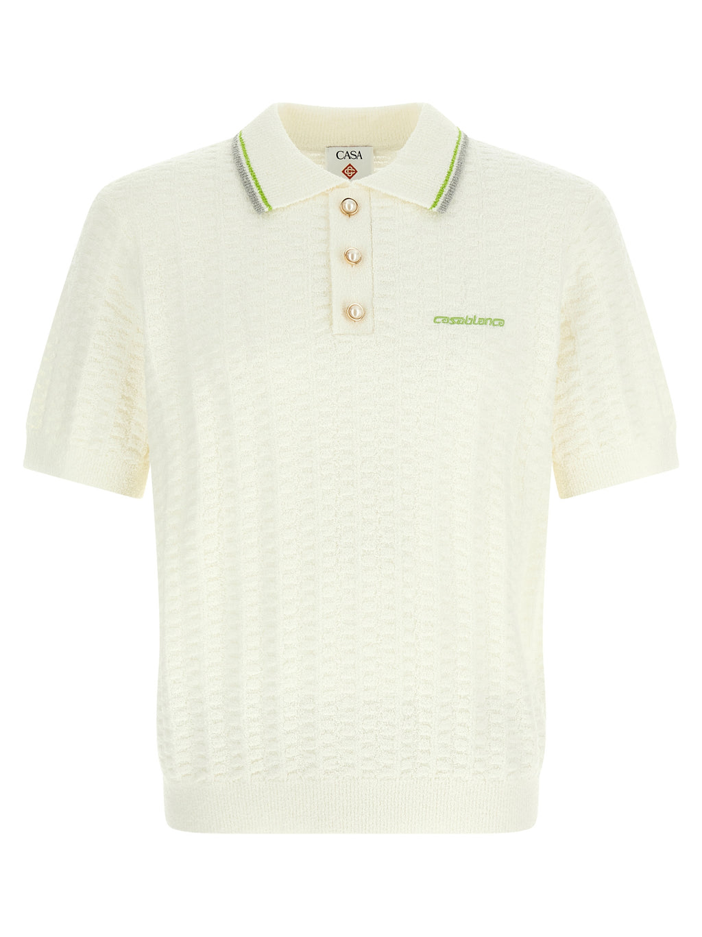 Casablanca White Cotton Polo Shirt