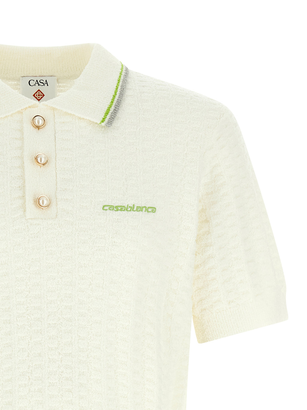 Casablanca White Cotton Polo Shirt