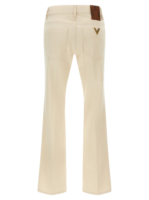 Valentino Garavani Beige Cotton Flared Jeans