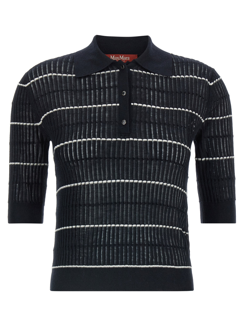 Max Mara Blue Silk Polo Shirt