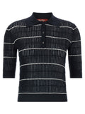 Max Mara Blue Silk Polo Shirt