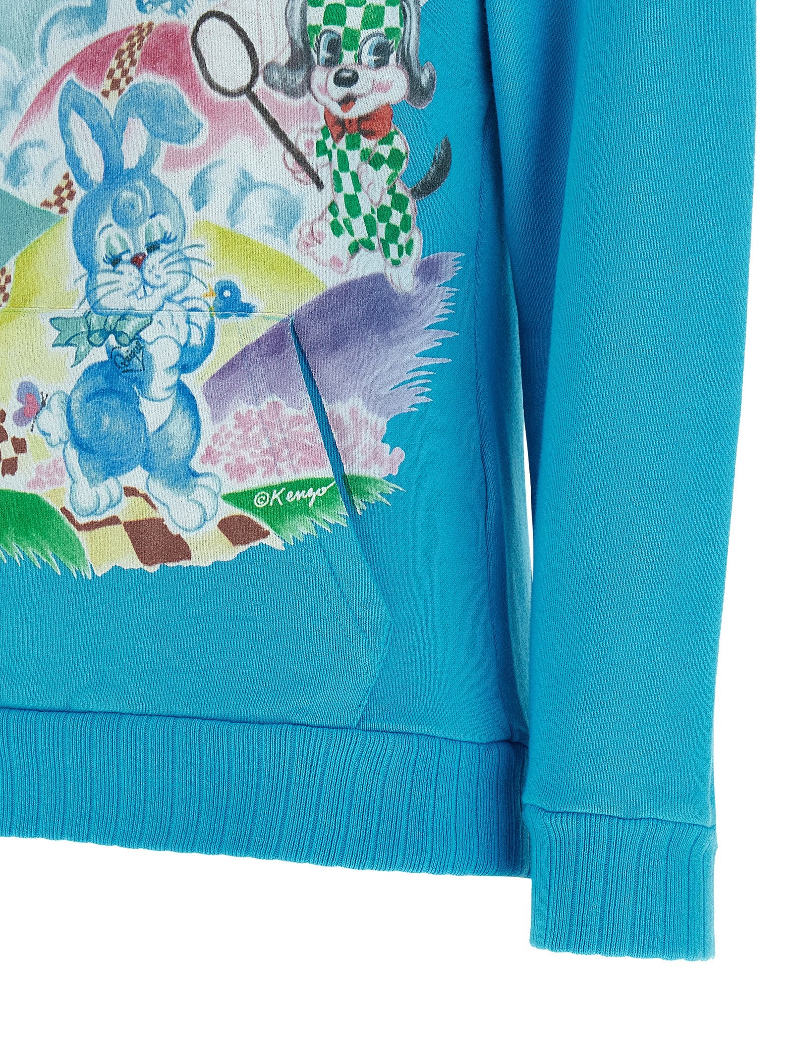 Kenzo Blue Cotton Hoodie