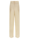 Max Mara Beige Linen Casual Pants
