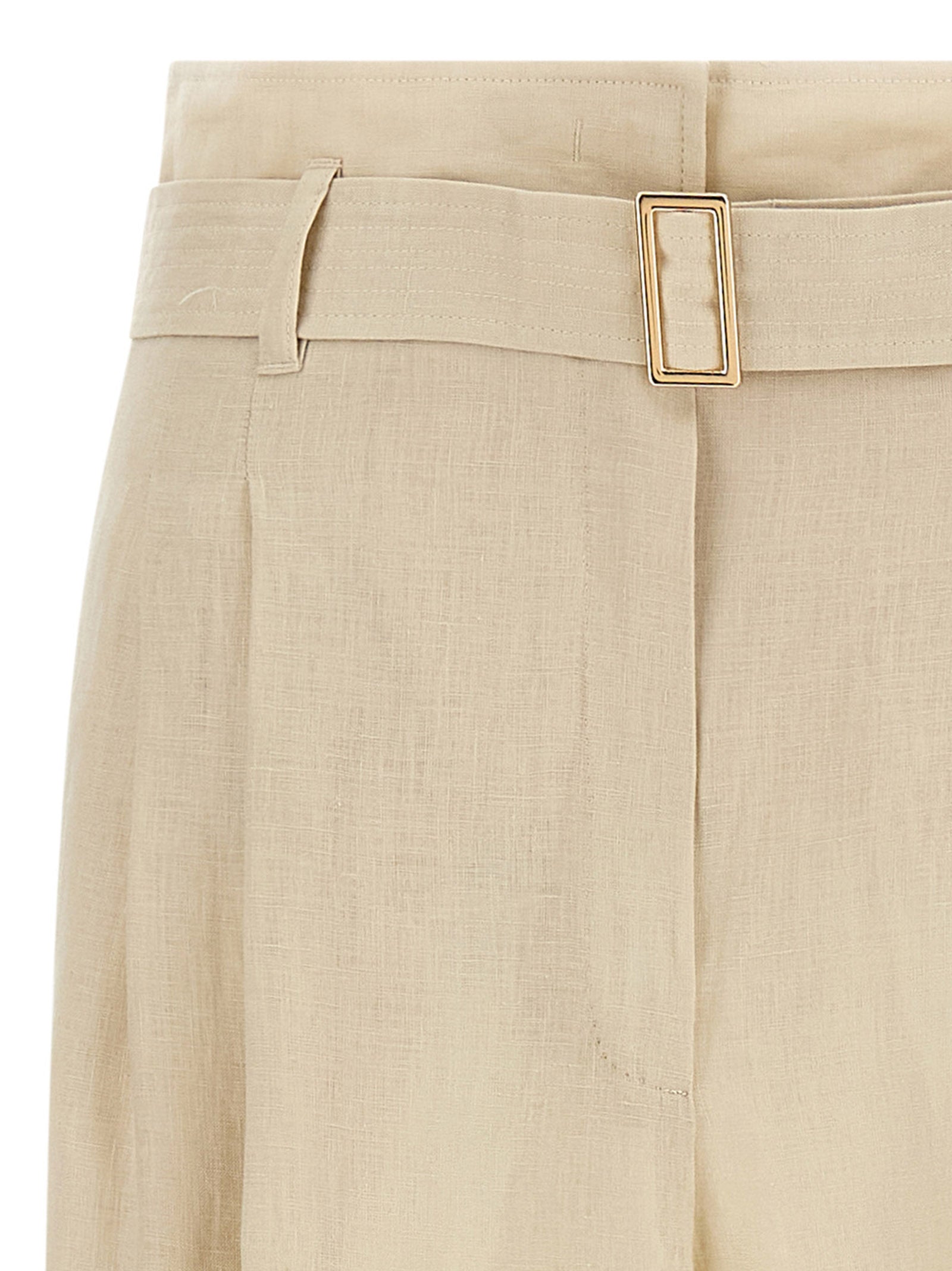 Max Mara Beige Linen Casual Pants