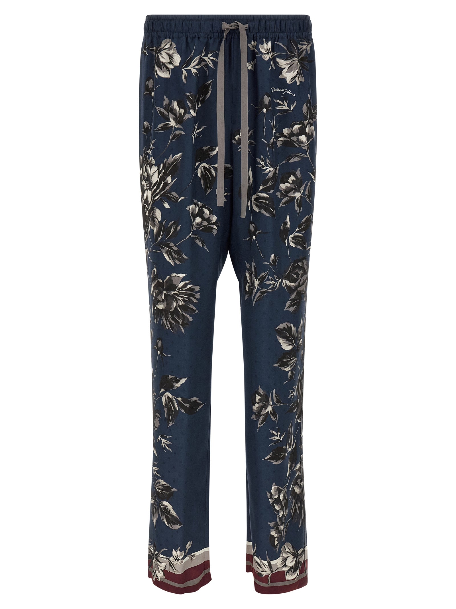 Dolce & Gabbana Blue Silk Casual Pants