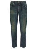 Dolce & Gabbana Blue Cotton Straight-Leg Jeans