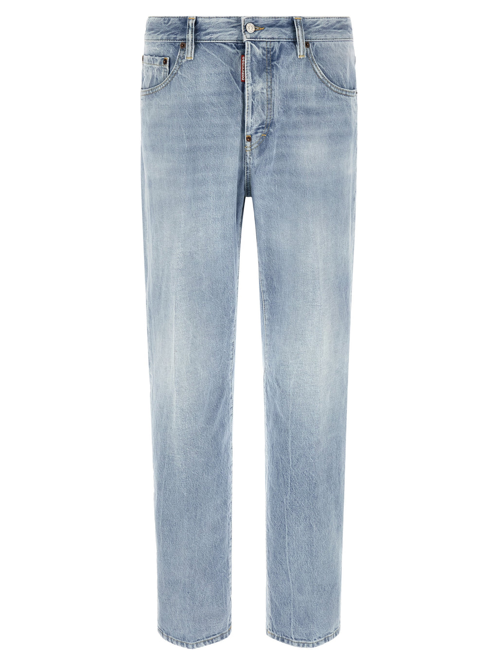 Dsquared² Blue Cotton Straight-Leg Jeans