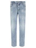 Dsquared² Blue Cotton Straight-Leg Jeans