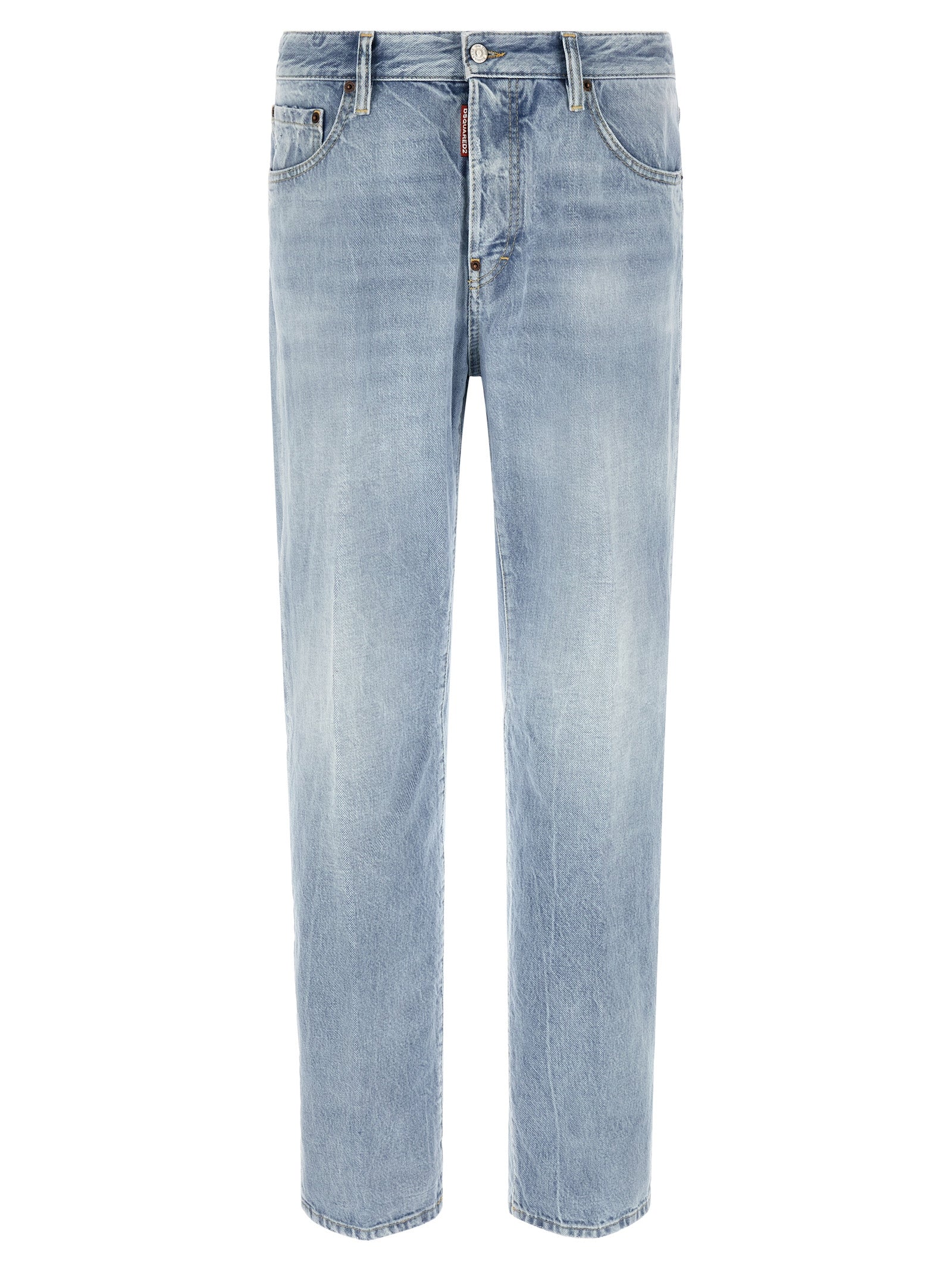 Dsquared² Blue Cotton Straight-Leg Jeans