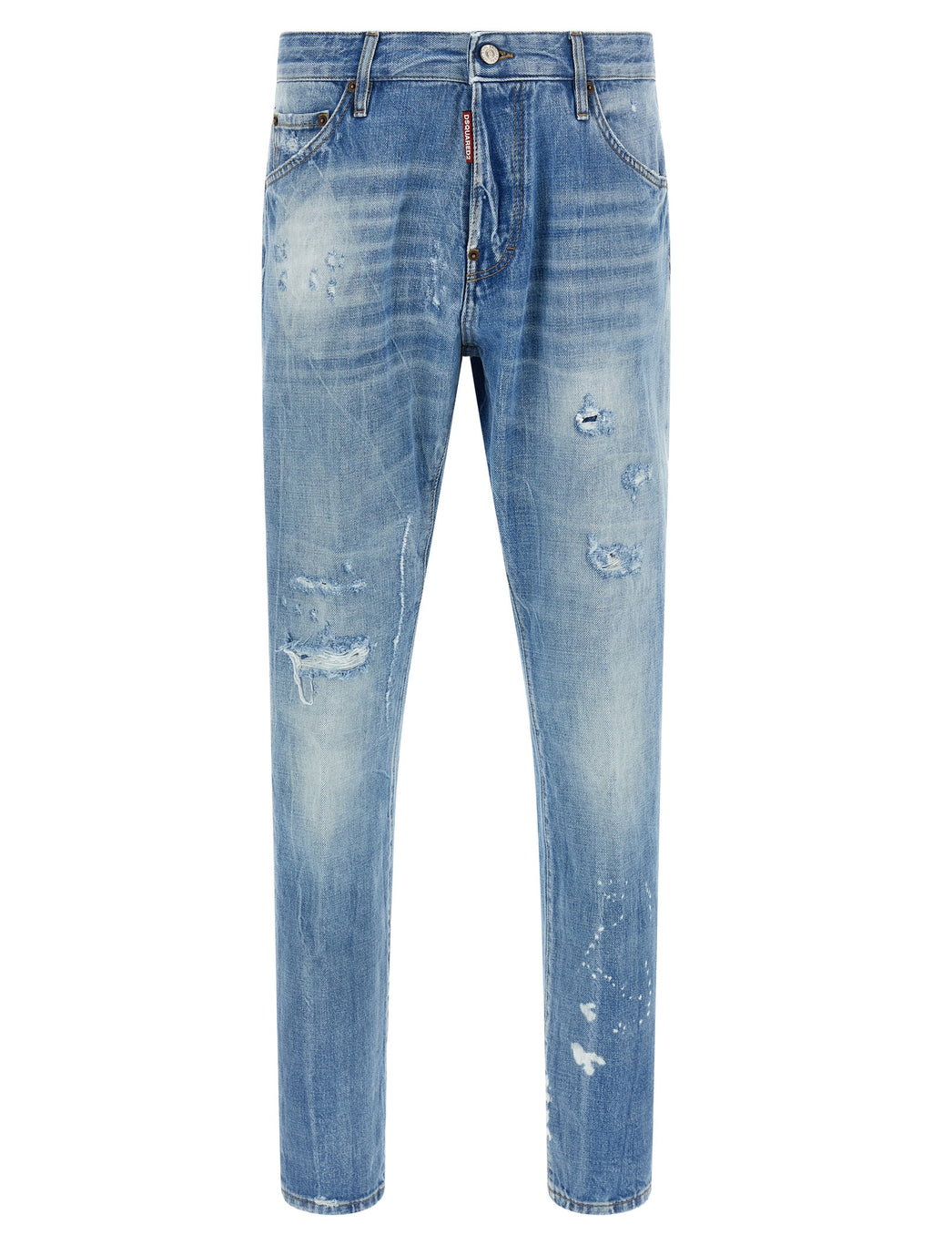 Dsquared² Blue Cotton Straight-Leg Jeans