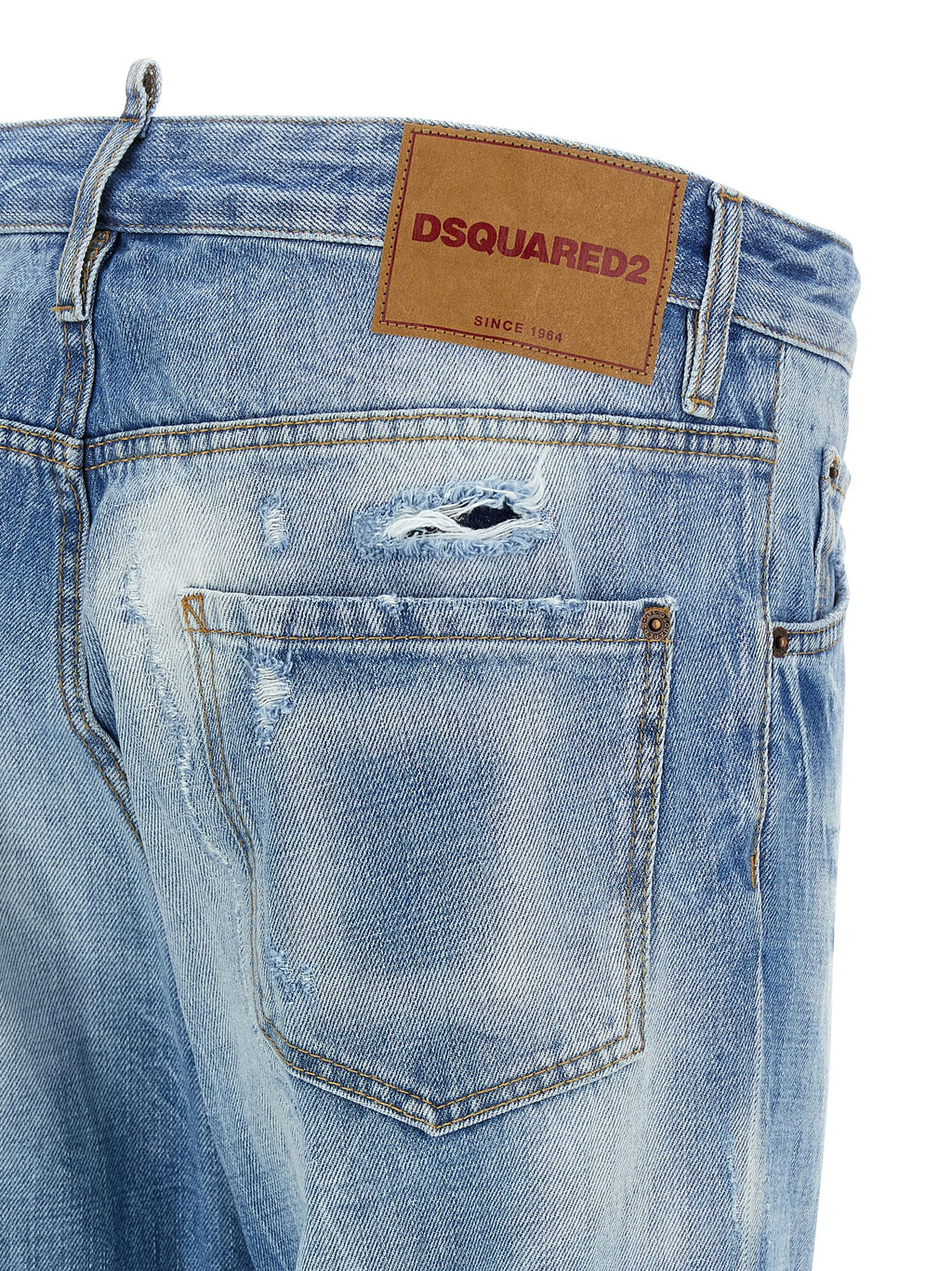 Dsquared² Blue Cotton Straight-Leg Jeans