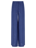 Max Mara Blue Linen Casual Pants