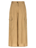 Max Mara Beige Linen Cargo Pants