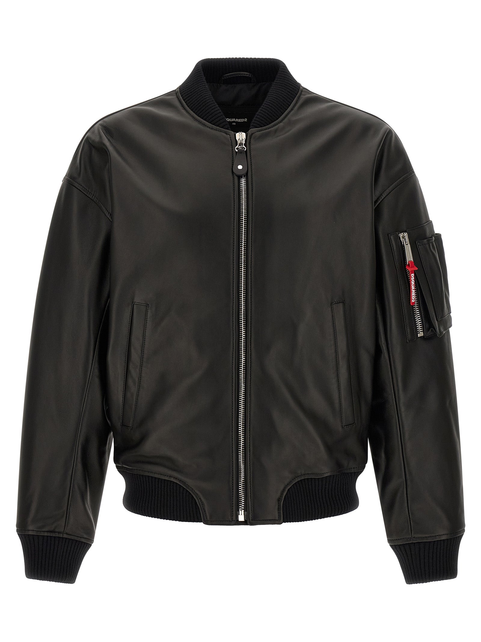 Dsquared² Black Leather Leather Jacket