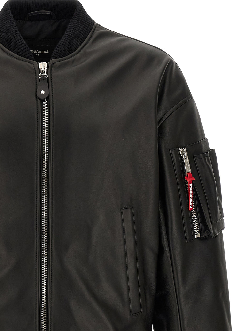Dsquared² Black Leather Leather Jacket