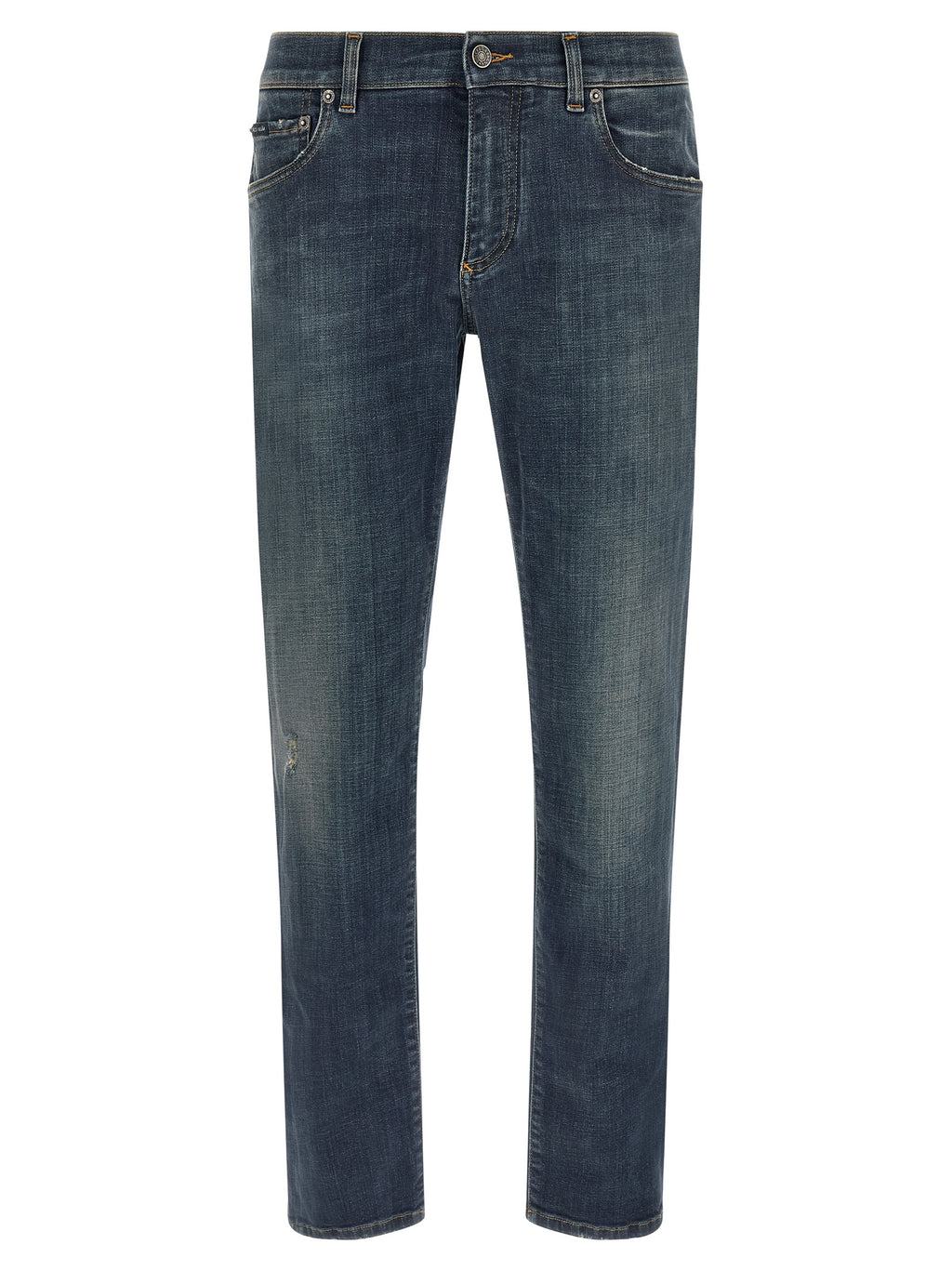 Dolce & Gabbana Blue Cotton Straight-Leg Jeans