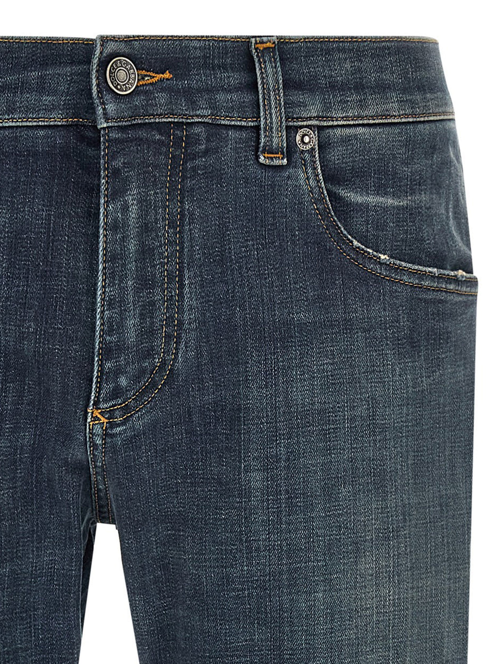 Dolce & Gabbana Blue Cotton Straight-Leg Jeans