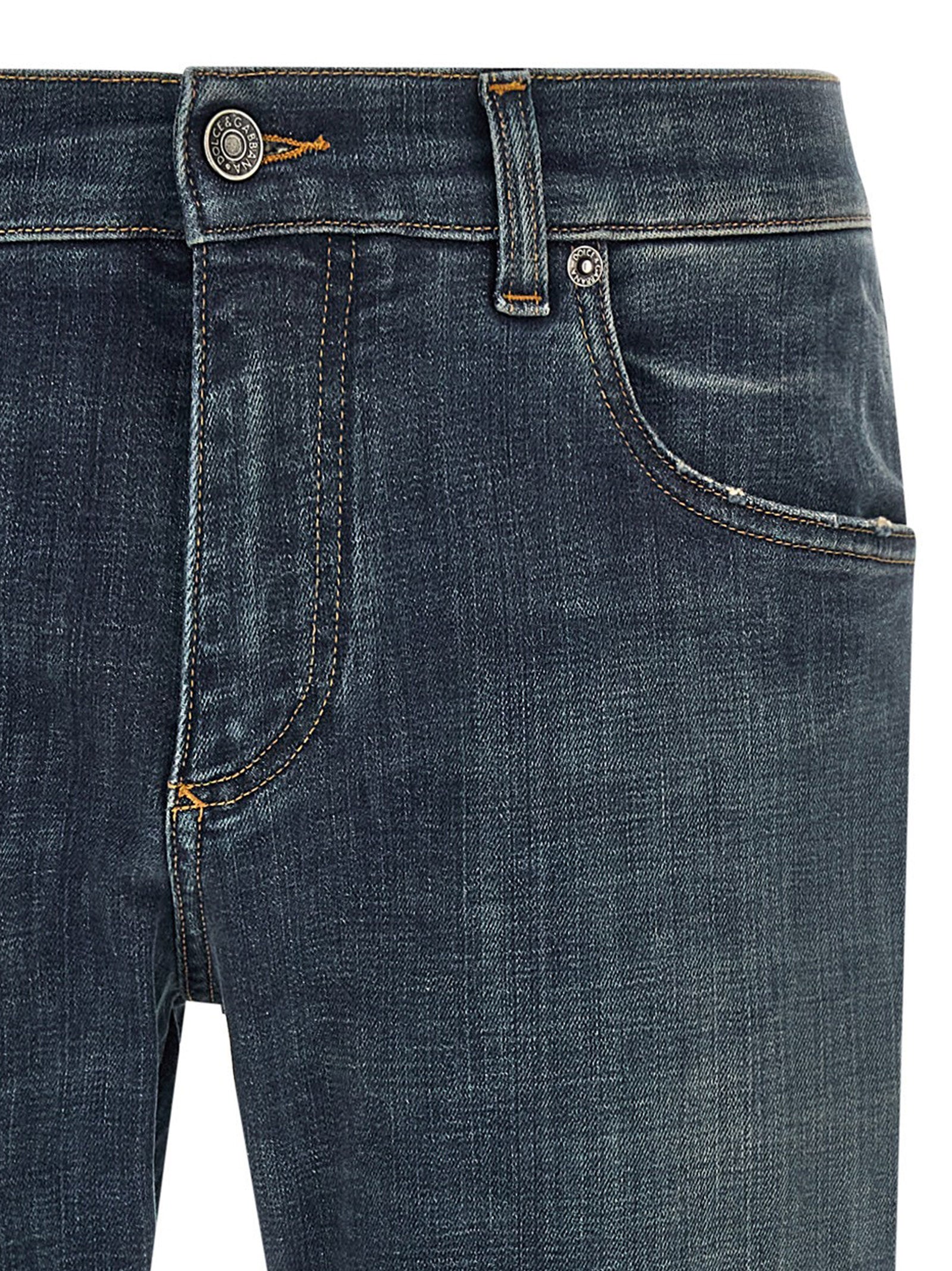 Dolce & Gabbana Blue Cotton Straight-Leg Jeans