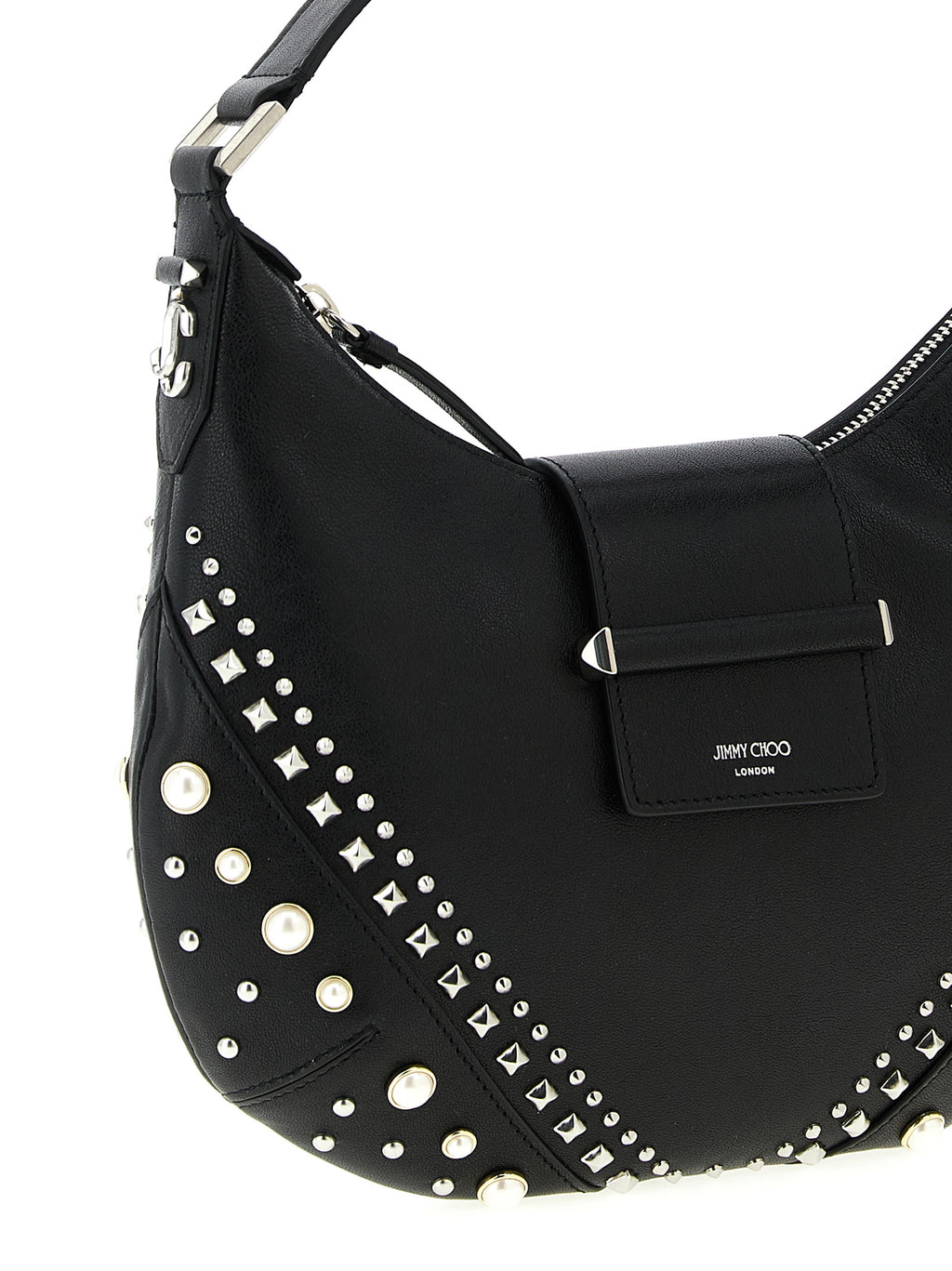 Jimmy Choo White Lamb Leather Shoulder Bag
