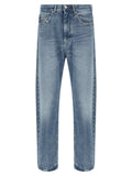Versace Blue Cotton Straight-Leg Jeans