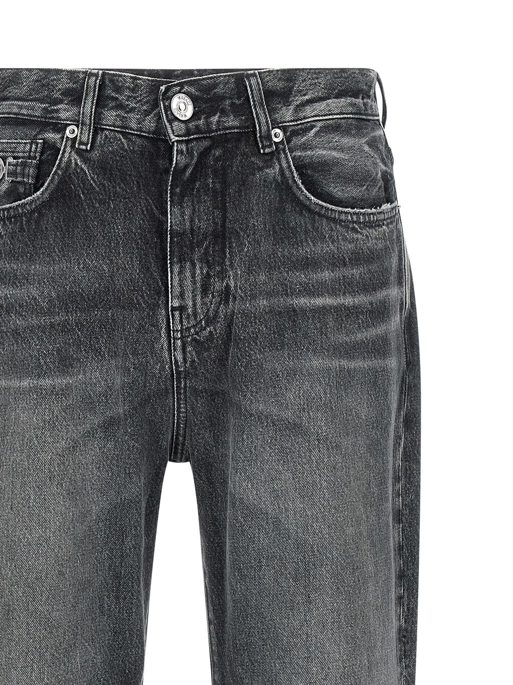 Versace Gray Cotton Straight-Leg Jeans