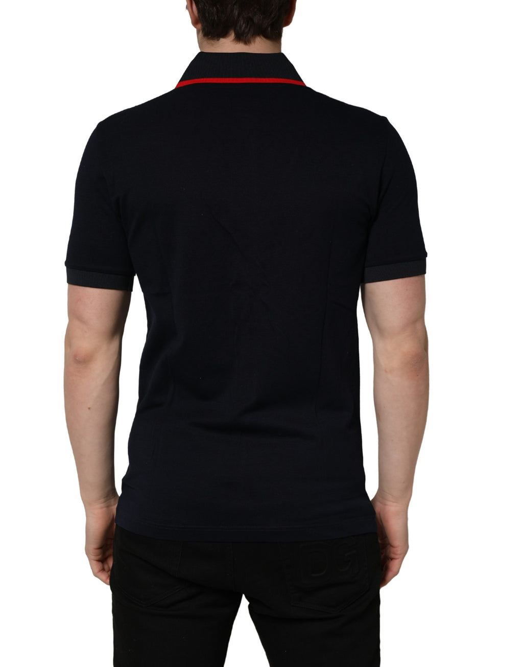 Dolce & Gabbana Black DG Logo Print Short Sleeve Polo T-shirt