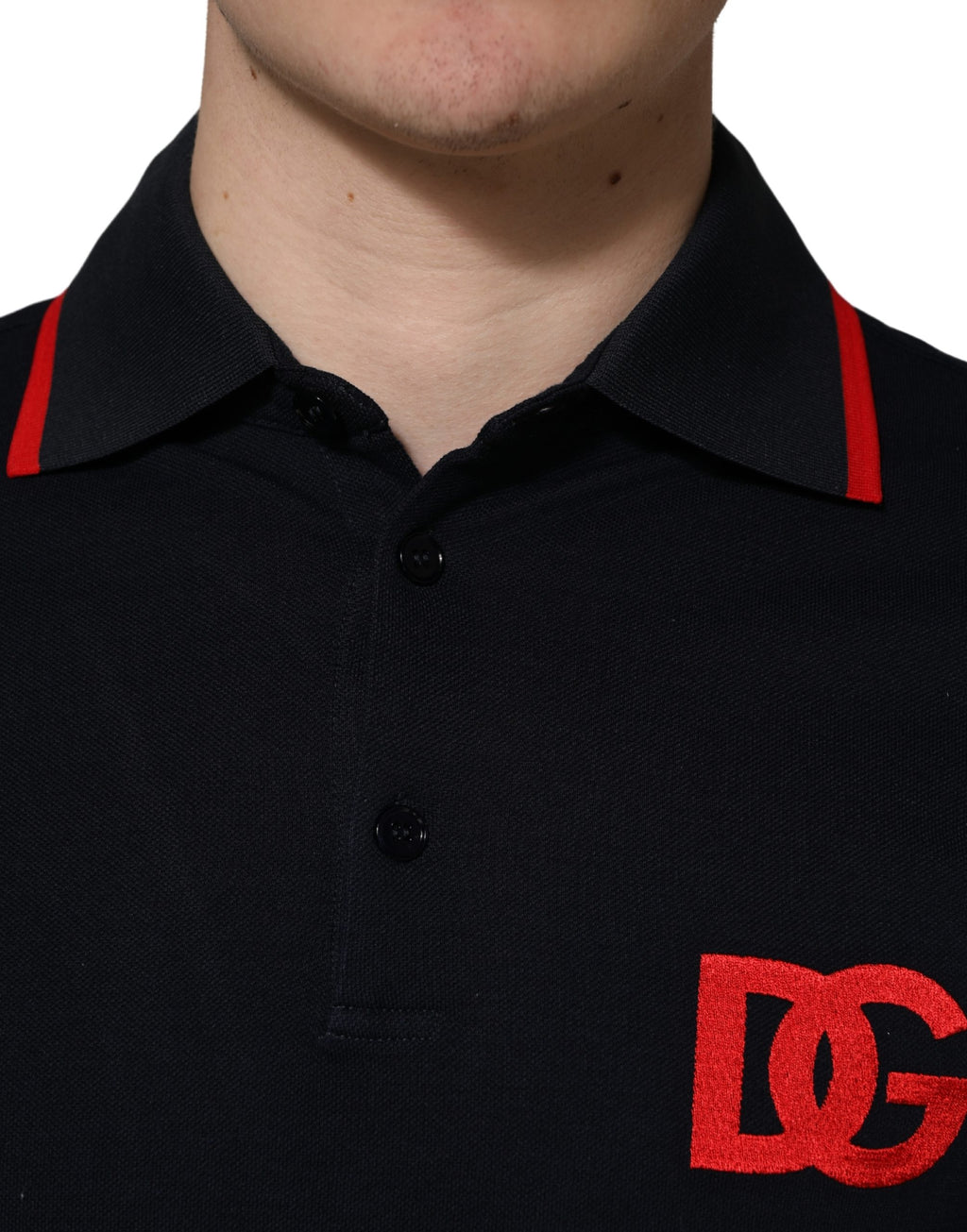 Dolce & Gabbana Black DG Logo Print Short Sleeve Polo T-shirt